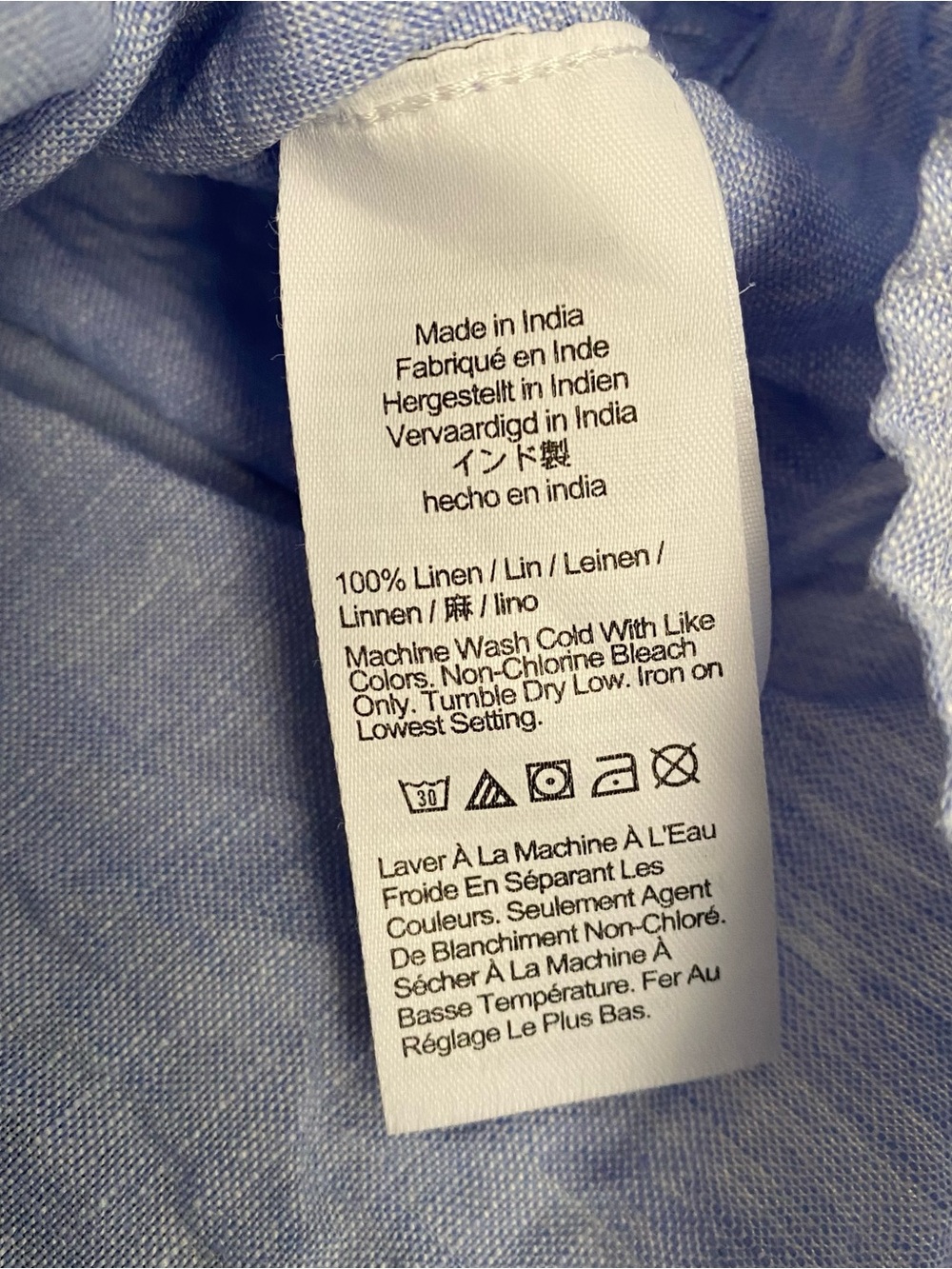 J. Crew 100% Linen Ruffle Trim Button Down Shirt Womens Small Blue Short Sleeve - Picture 5 of 7